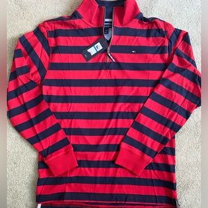 Tommy Hilfiger 3/4 zip striped shirt